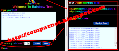 Cara Membuat Text Warna-Warni Automatic