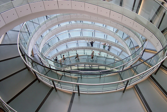 Helical walkway, City Hall by Foster and Partners, The Queen's Walk, Southwark, London