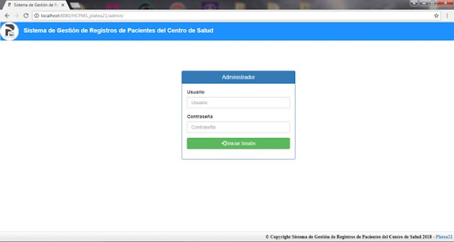 Sistema Registro de historias clínicas Platea21 admin