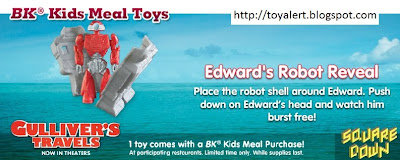 Burger King Gullivers Travels Kids Meal Toys - Edward's Robot Reveal