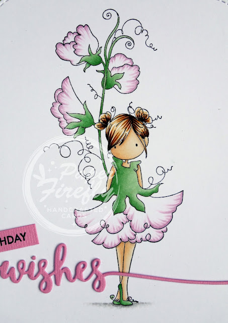Handmade pretty floral birthday card using Tiny Townie Garden Girl Sweet Pea