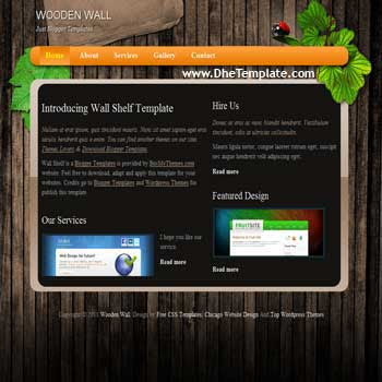 Wooden Wall Blogger Template. blogger template for portfolio blog