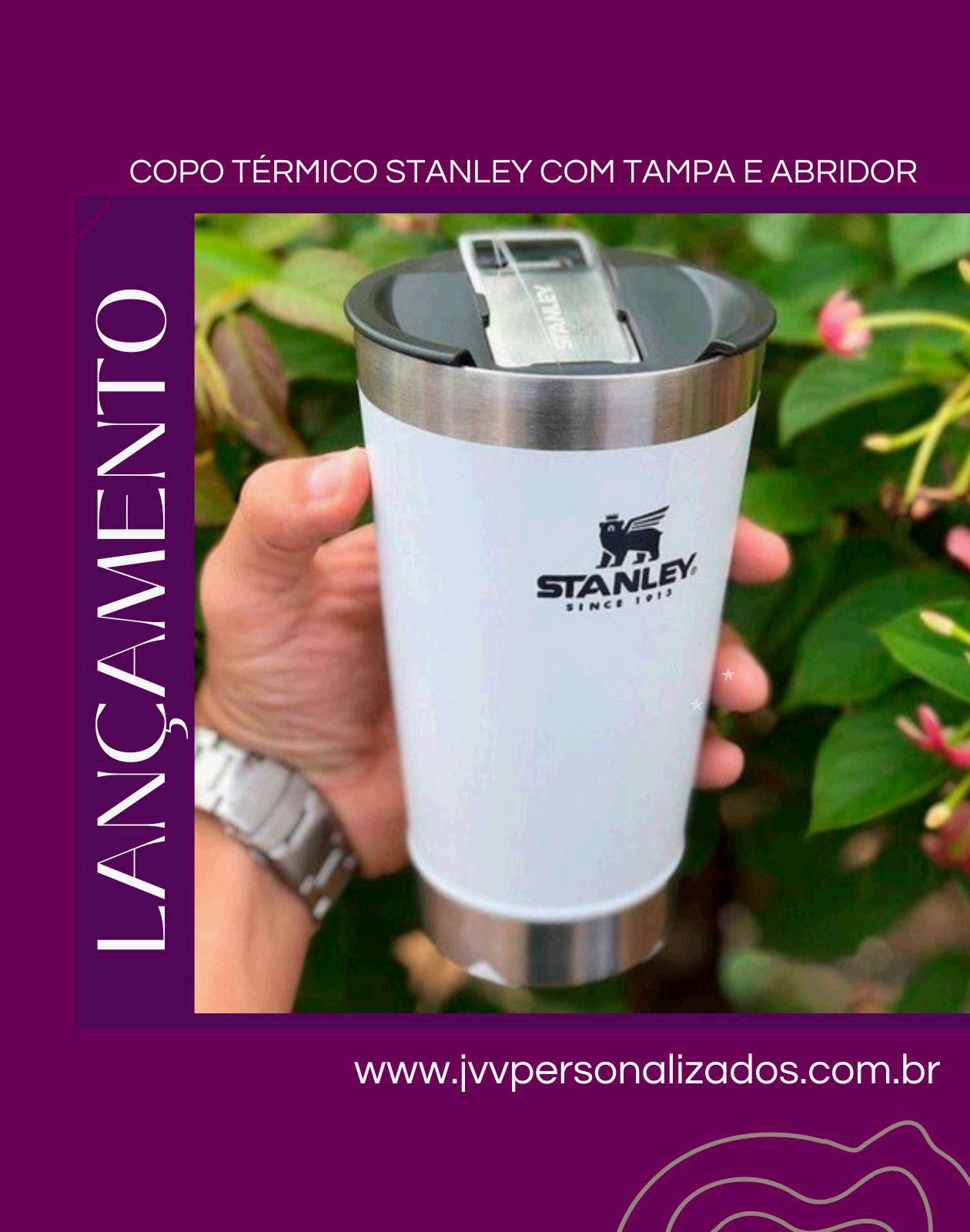 COPO TERMICO SEM TAMPA STANLEY 473ml - COPO SEM TAMPA STANLEY 473ml POLAR -  COPO