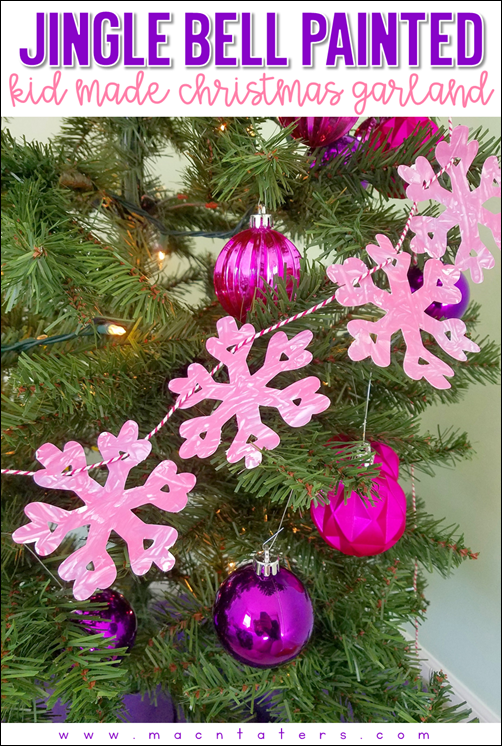 Jingle Bell Painted Christmas Garland: Kid Made Christmas Decorations