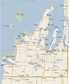 Map-Grand Traverse Bay Region, MI-Vacation Area