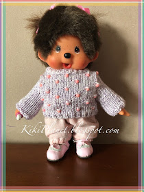 kiki monchhichi poupée doll handmade fait main tricot knitting vêtement fashion création