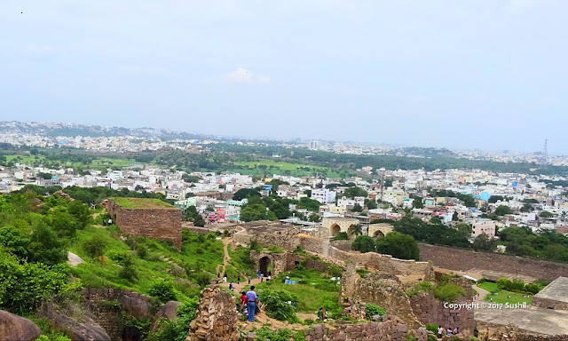 Golkonda Fort overlooking the city of Hyderabad