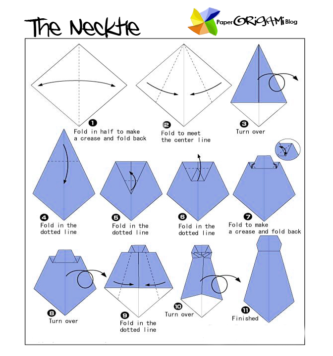 Accessories Origami Necktie Paper Origami Guide