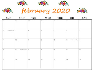 Free Printable Calendar February 2020