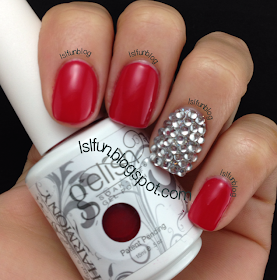 Gelish-Red-With-Swarovski-Crystal-Accent-Nail