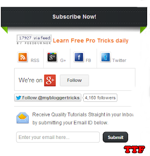 Stylish Subscribw Now Widget Design by Mybloggertricks