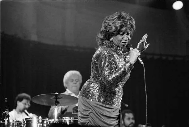 Cuban-American singer Celia Cruz performs at the Paradiso in Amsterdam, Netherlands, on July 25, 1987. Photo by Frans Schellekens/Redferns