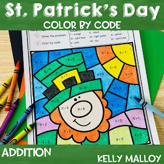 St. Patrick's Day Color By Number Addition