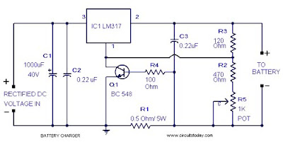 IC LM 317 based lead acid battery charger