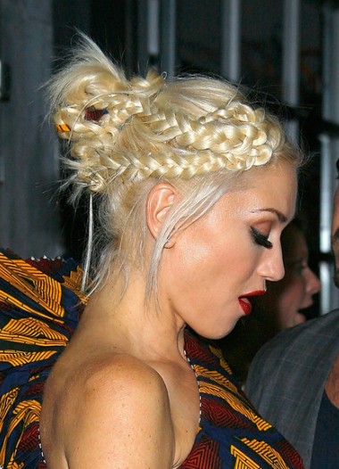 Hairstyles Gallery: Gwen Stefani Braided Buns Hairstyle