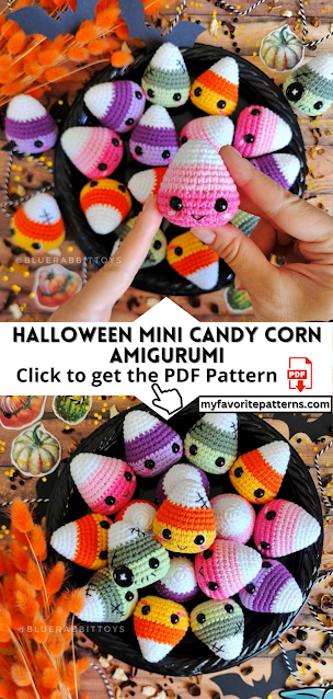 Crochet Halloween Mini Candy Corn Amigurumi PDF Pattern