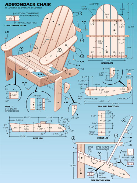 Free Woodworking Plans: Adirondack Chair Plans