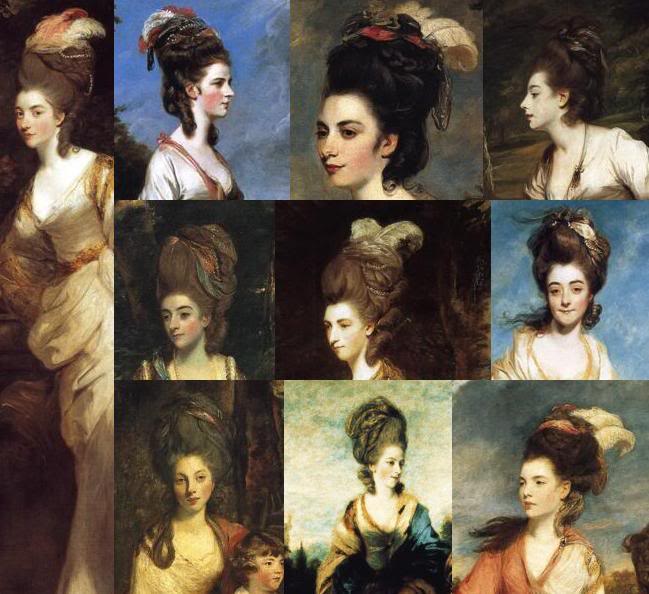 18th century hairstyle. The women in the 18th century