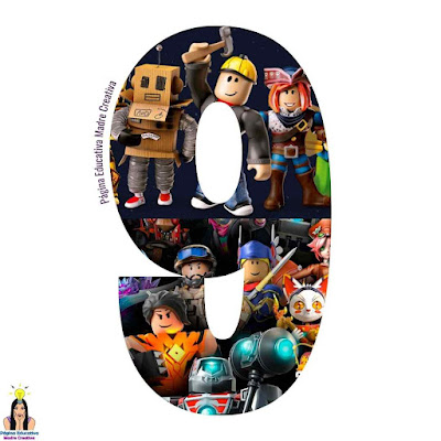 Número 9 Nueve de ROBLOX para imprimir