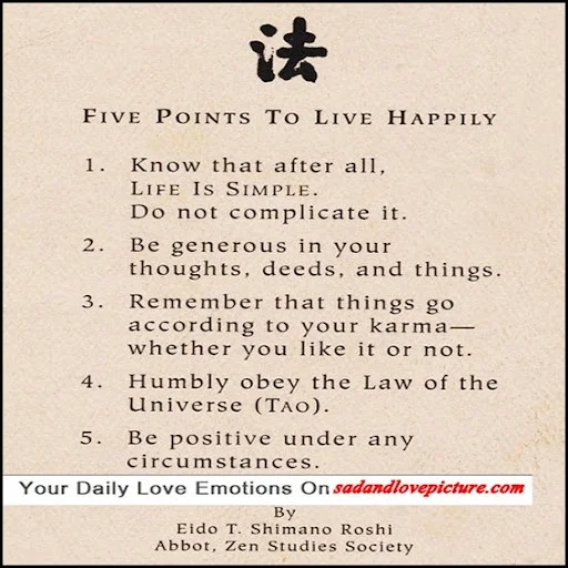 five point to live happily