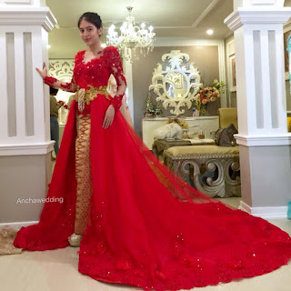 Baju Pengantin Mewah Warna Merah