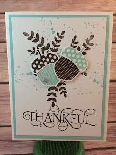 This fall/acorn card uses Stampin' Up!'s Acorn Builder Punch, Acorny Thank You, For All Things, Six Sayings, and Gorgeous Grunge stamp sets.  www.stampwithjennifer.blogspot.com  