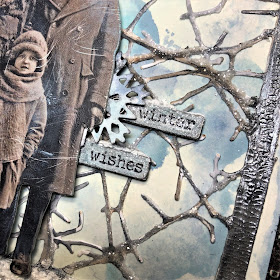 Sara Emily Barker https://sarascloset1.blogspot.com/2018/10/wishful-thinking-winter-card.html Wishful Thinking Winter Card with Tim Holtz Sizzix Alterations Ideaolgy Ranger Products 5