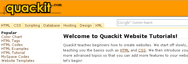 quackit learn html php asp javescript تعلم لغات البرمجة