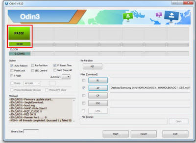 Cara Flash Samsung Galaxy J1 dengan Odin3 v3.10.0