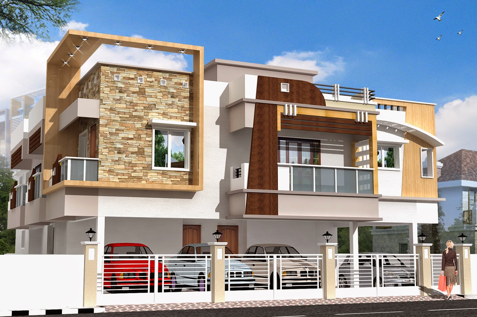 luckydesigners 3D Elevation  Residential  Building