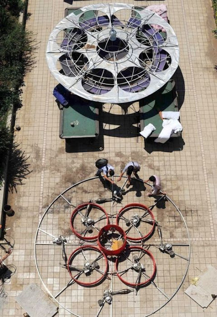 Former Chinese Farmer Builds Homemade Flying Saucer