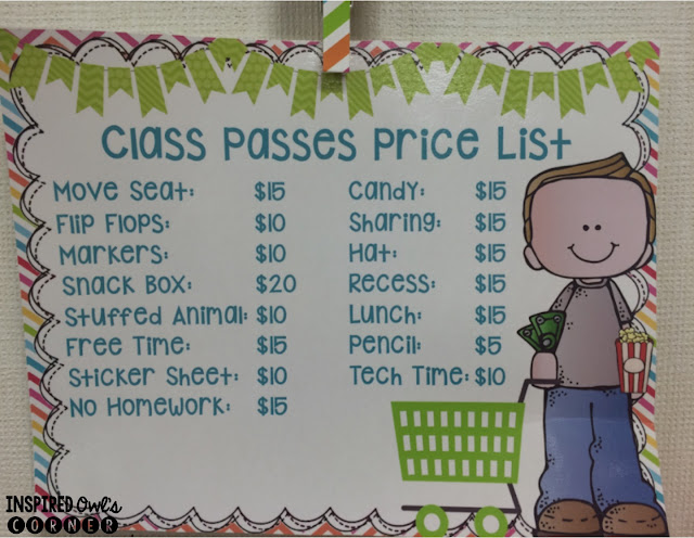 Using Classroom Cash and Passes as a Classroom Incentive