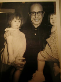 Climbing My Family Tree: My Grandpa, Clarence Snyder, holding me (L) and a cousin (R)