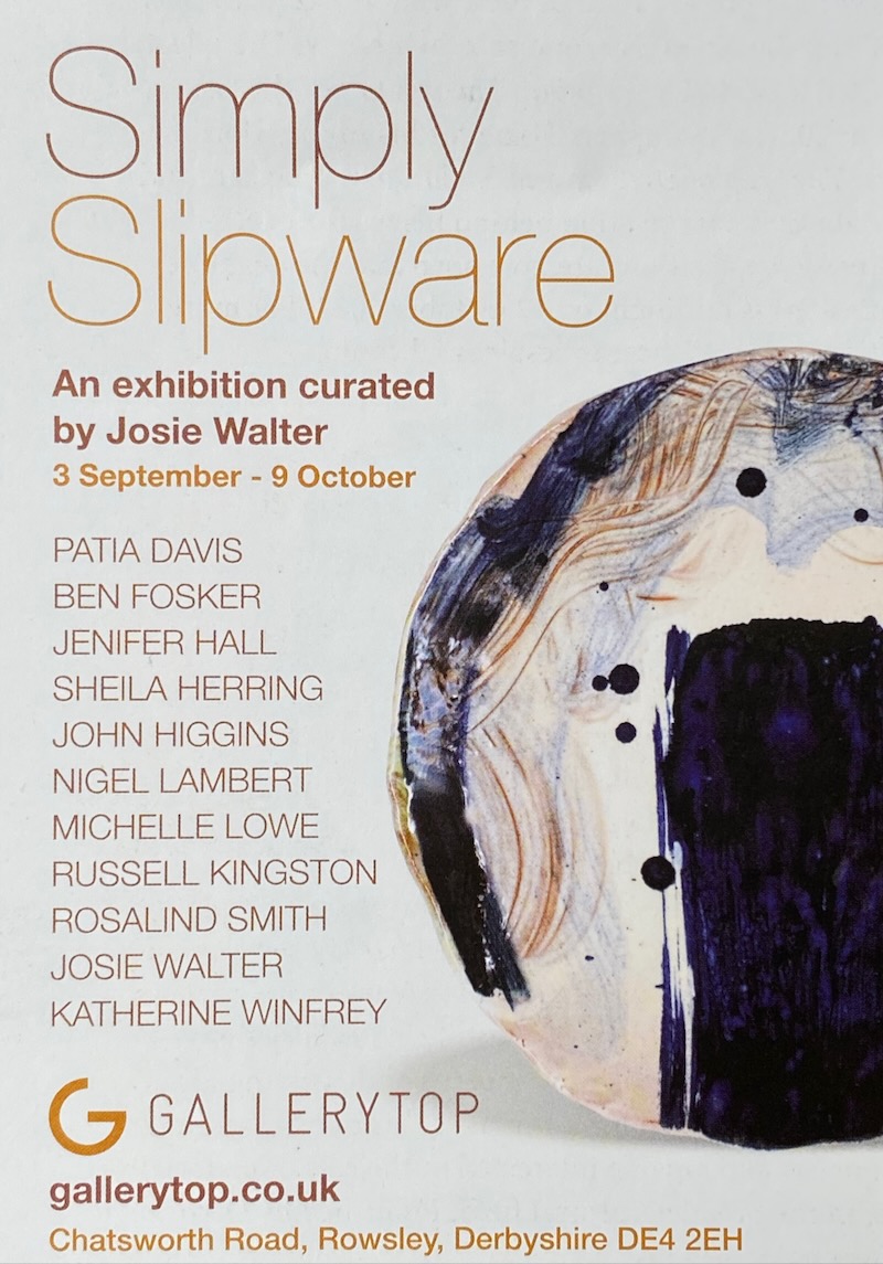 Gallerytop Simply Slipware exhibition
