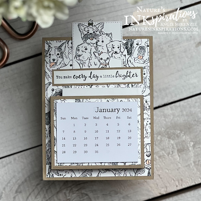 Stampin' Up! Doggone Friendly Calendar with Post-it holder | Nature's INKspirations by Angie McKenzie