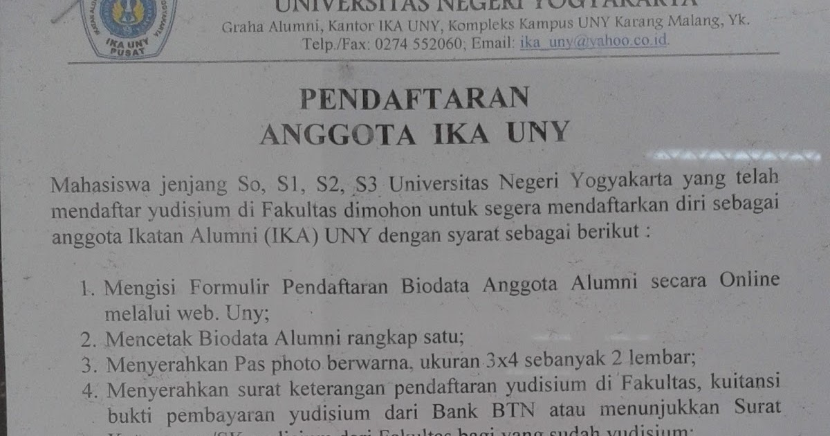 Endah Blog: Syarat-Syarat Pendaftaran Wisuda UNY