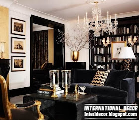 golden and chrome plating art deco style in modern interior