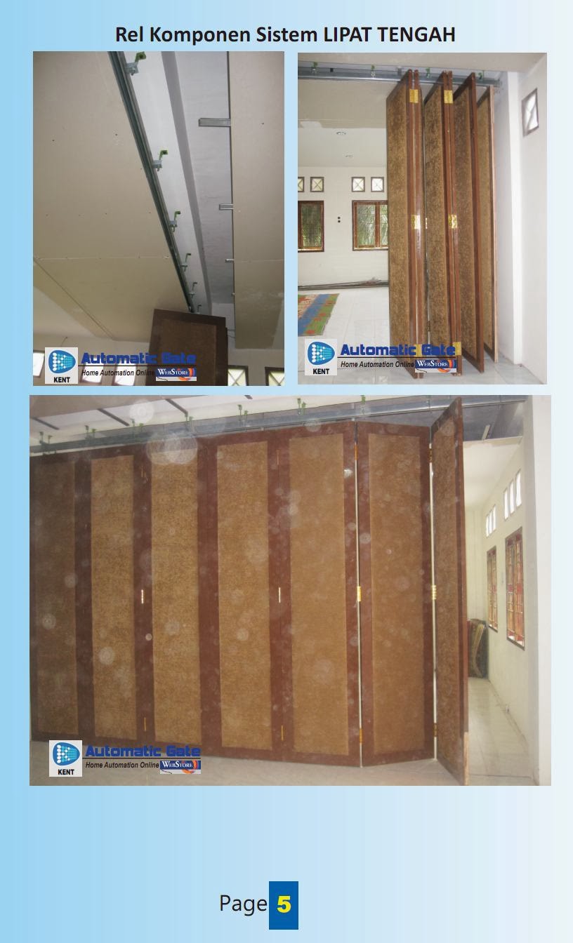 Pintu Partisi Kayu  Sekat Melipat Alf 3 Rel Komponen 