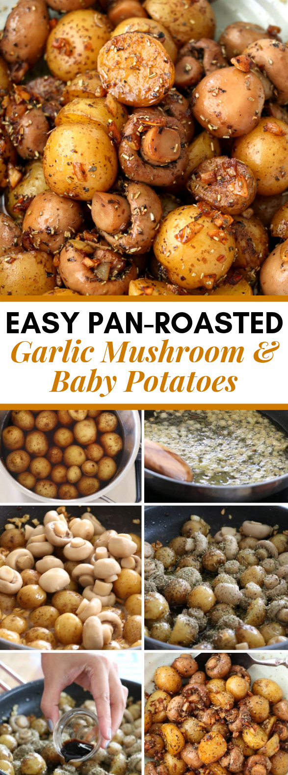 Pan Roasted Garlic Mushroom And Baby Potatoes #vegan #appetizer