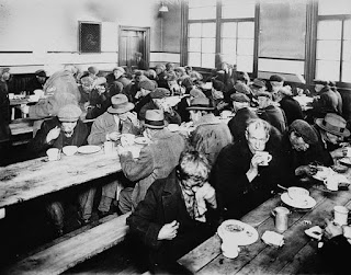 A soup kitchen in Montreal, Quebec, Canada in 1931