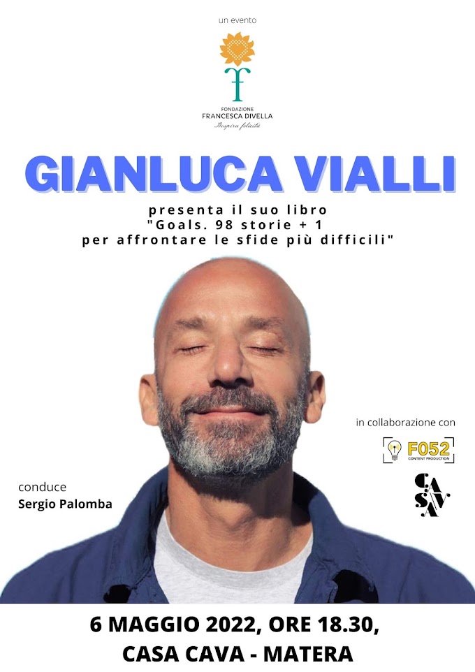 A Matera arriva Gianluca Vialli con la Fondazione Francesca Divella