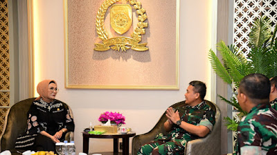 Ketua DPRD Sumsel Anita Noeringhati Terima Silaturahmi Pangdam II Sriwijaya Mayjen TNI Hilman Hadi