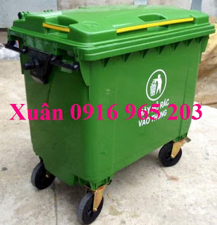 Thùng Lưu Giữ Chất Thải Sinh Hoạt Màu Xanh 660 Lít