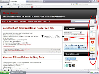 Menambahkan Tombol Share Ke Blog