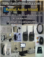 Tempat jasa sewa peralatan event menyewakan perlengkapan seperti rental Handy Talky (HT), Walkie Talkei (WT), penyewaan Clip On, Headset, Ear Monitor, Microphone Wireless, Mic Classic, Retro, Mik Jadul, Condesner, peminjaman Speaker Monitor, Speaker Aktif, Speaker Jinjing Untuk Meeting, Sound Outdoor, Condensor, persewaan Portable Wireless PA Amplifier, Mixer Audio 16 Channel, Megaphone Toa, Speaker Pinggang, Sound System. Lcd Projector, Proyektor Epson EB-X100, Epson EB-X200, Epson EB-X350, Screen Infocus, Layar Proyektor, Edirol Roland V8, Handycam, Camcorder, Standing Bracket TV, Kasur Angin, Kabel VGA, Kabel HDMI, Kabel RCA, Kabel BNC, Splitter, Switcher, Video Mixer, Kebel Listrik, Kabel Extension, Kabel Colokan.