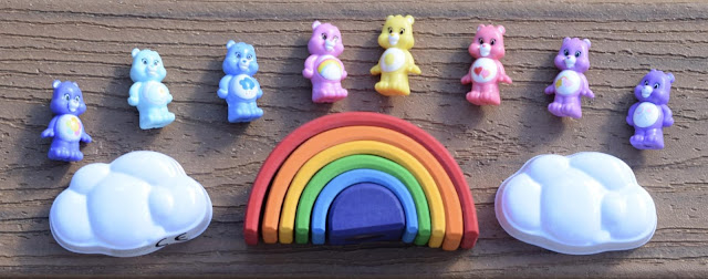 rainbow of care bears squishems