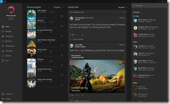 Xbox sovellus Windows 10 käyttöjärjestelmässä.