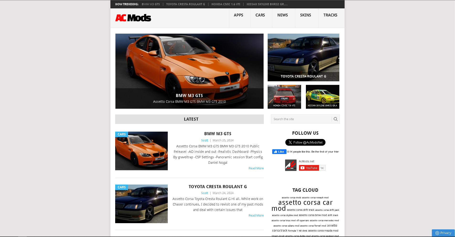 Ac Mods Assetto corsa mods website list