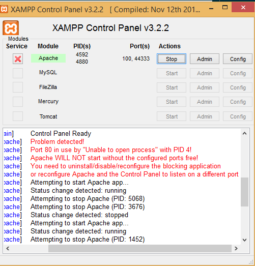 How to Fix Error Apache Shutdown unexpectedly in XAMPP (2019)