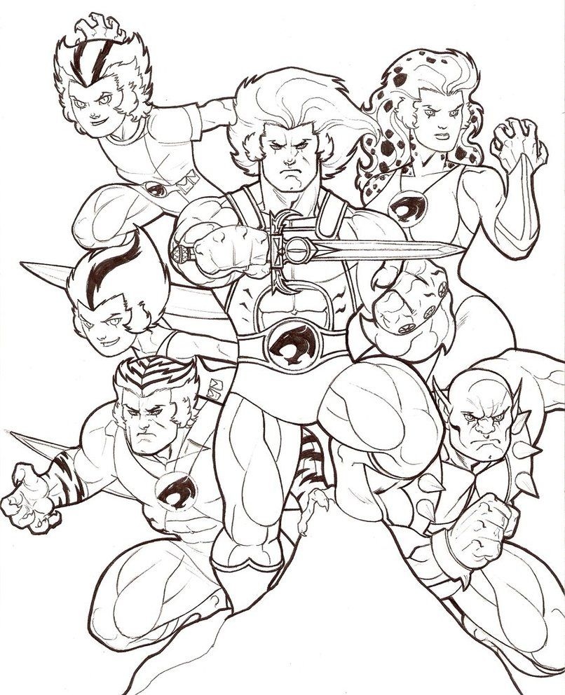 6 Member ThunderCats Coloring Page - Free Printable Coloring Pages for Kids